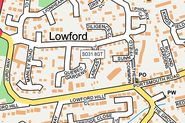 SO31 8GT map - OS OpenMap – Local (Ordnance Survey)