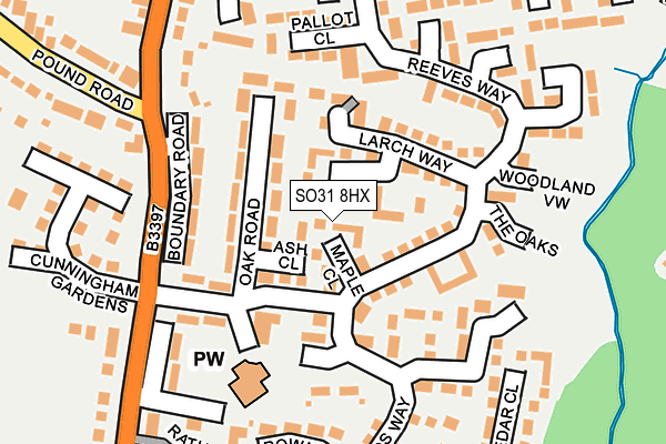 SO31 8HX map - OS OpenMap – Local (Ordnance Survey)