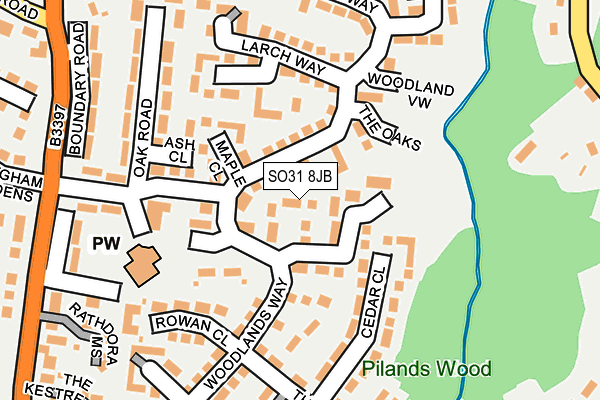 SO31 8JB map - OS OpenMap – Local (Ordnance Survey)