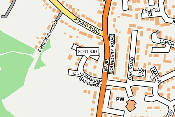 SO31 8JD map - OS OpenMap – Local (Ordnance Survey)