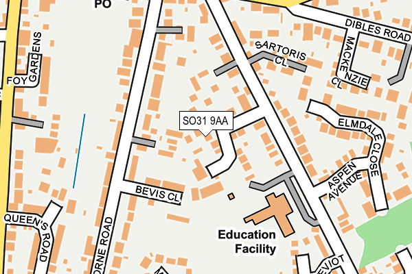 SO31 9AA map - OS OpenMap – Local (Ordnance Survey)