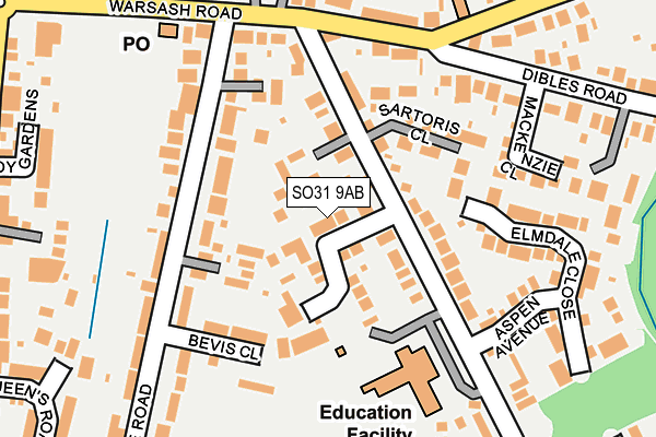 SO31 9AB map - OS OpenMap – Local (Ordnance Survey)