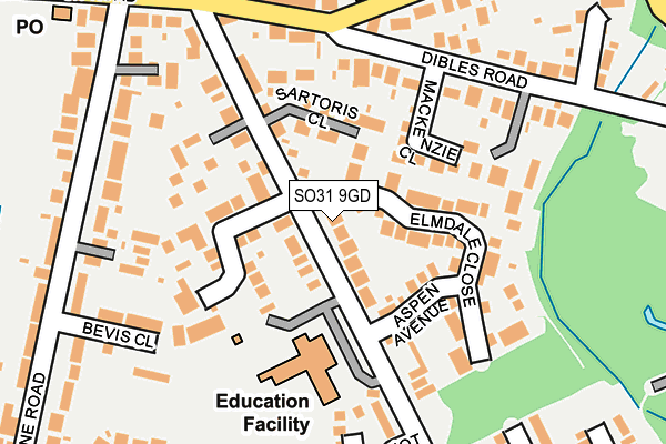 SO31 9GD map - OS OpenMap – Local (Ordnance Survey)