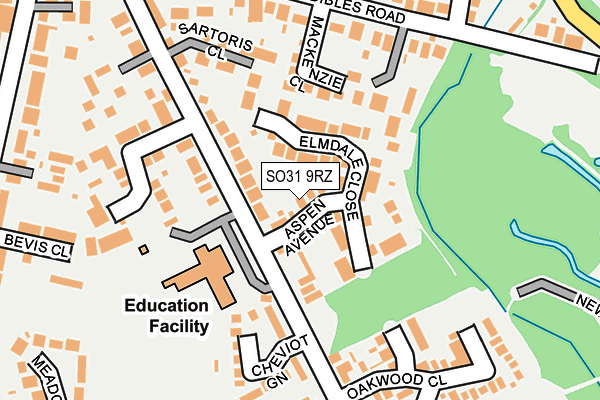 SO31 9RZ map - OS OpenMap – Local (Ordnance Survey)