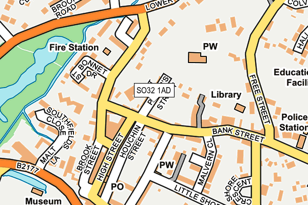 SO32 1AD map - OS OpenMap – Local (Ordnance Survey)