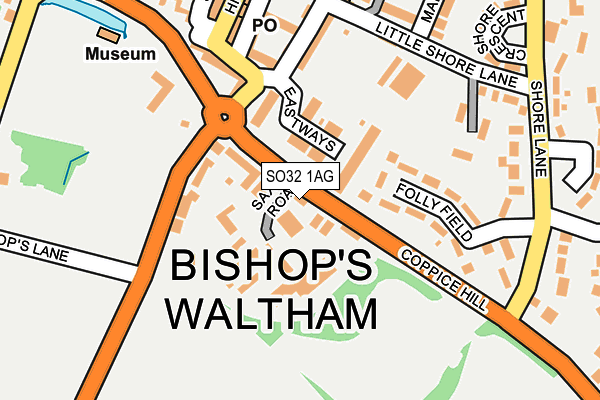 SO32 1AG map - OS OpenMap – Local (Ordnance Survey)