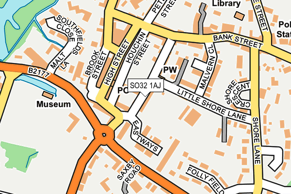 SO32 1AJ map - OS OpenMap – Local (Ordnance Survey)