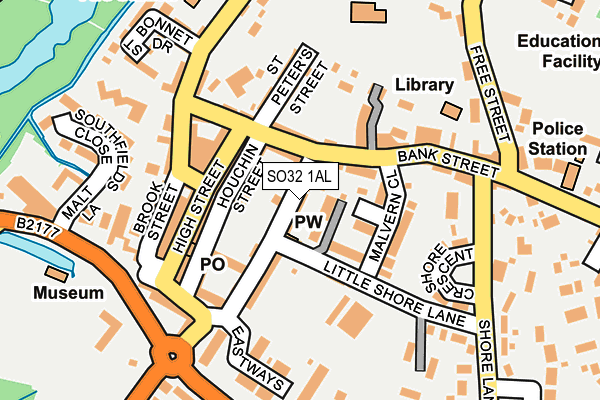 SO32 1AL map - OS OpenMap – Local (Ordnance Survey)
