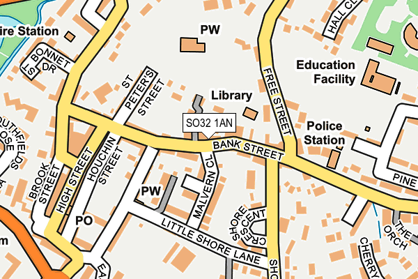 SO32 1AN map - OS OpenMap – Local (Ordnance Survey)