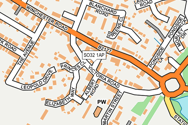 SO32 1AP map - OS OpenMap – Local (Ordnance Survey)
