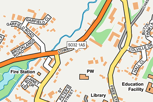 SO32 1AS map - OS OpenMap – Local (Ordnance Survey)