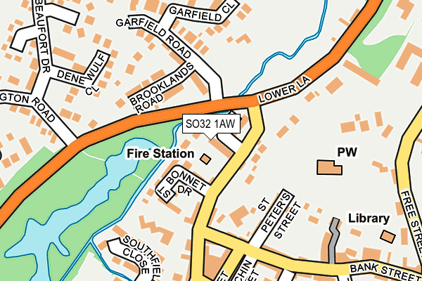 SO32 1AW map - OS OpenMap – Local (Ordnance Survey)