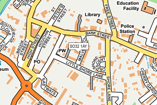 SO32 1AY map - OS OpenMap – Local (Ordnance Survey)