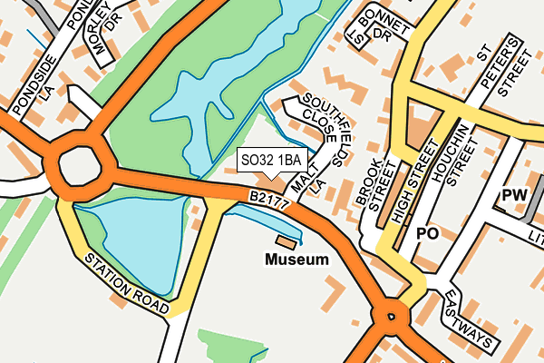 SO32 1BA map - OS OpenMap – Local (Ordnance Survey)