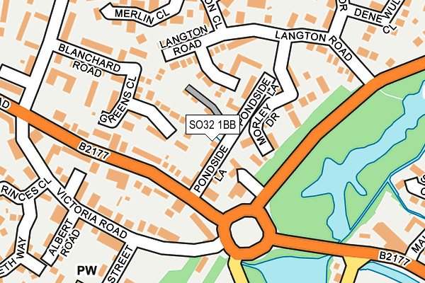 SO32 1BB map - OS OpenMap – Local (Ordnance Survey)