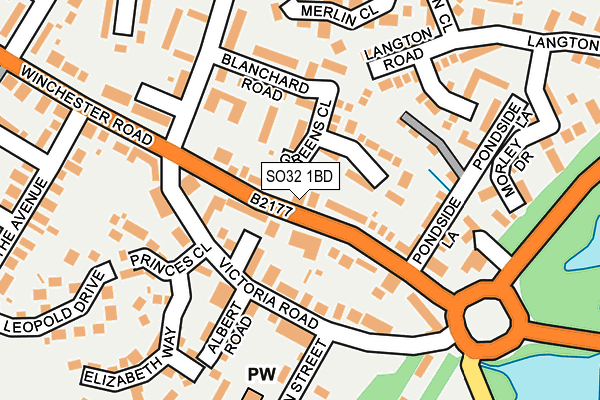 SO32 1BD map - OS OpenMap – Local (Ordnance Survey)