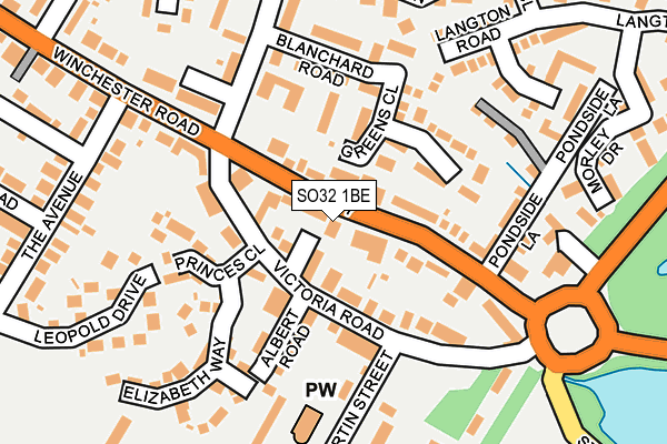 SO32 1BE map - OS OpenMap – Local (Ordnance Survey)