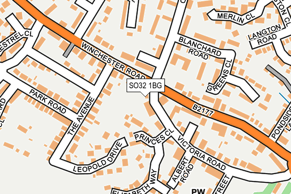 SO32 1BG map - OS OpenMap – Local (Ordnance Survey)