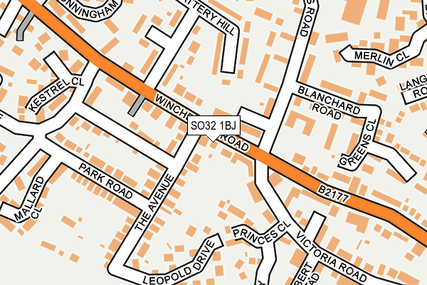 SO32 1BJ map - OS OpenMap – Local (Ordnance Survey)