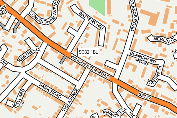 SO32 1BL map - OS OpenMap – Local (Ordnance Survey)