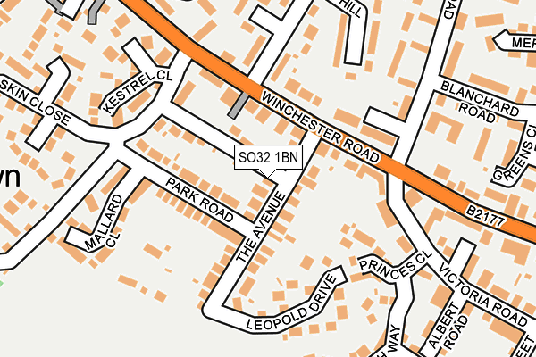 SO32 1BN map - OS OpenMap – Local (Ordnance Survey)