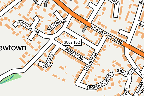 SO32 1BQ map - OS OpenMap – Local (Ordnance Survey)