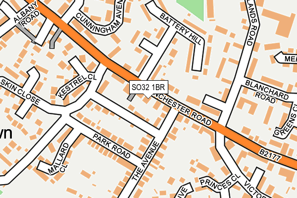 SO32 1BR map - OS OpenMap – Local (Ordnance Survey)