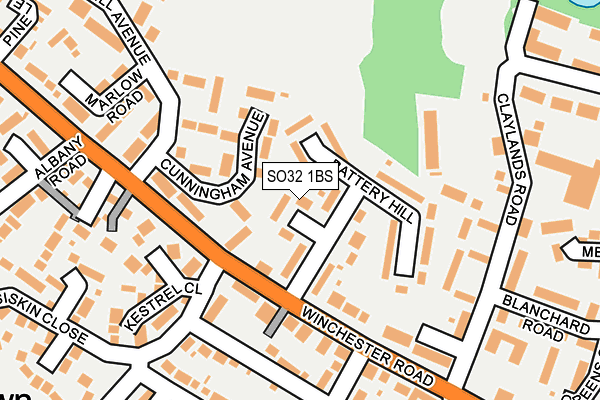 SO32 1BS map - OS OpenMap – Local (Ordnance Survey)