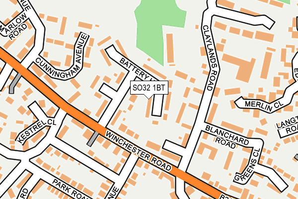 SO32 1BT map - OS OpenMap – Local (Ordnance Survey)