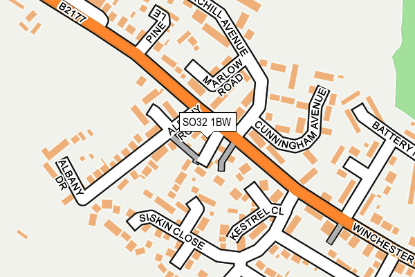 SO32 1BW map - OS OpenMap – Local (Ordnance Survey)