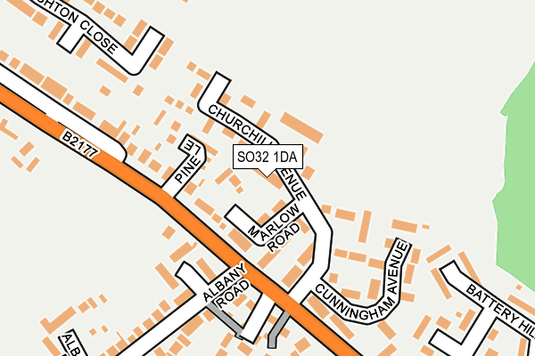 SO32 1DA map - OS OpenMap – Local (Ordnance Survey)