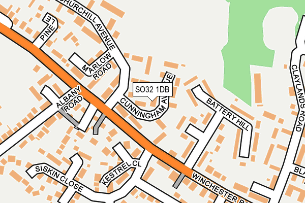 SO32 1DB map - OS OpenMap – Local (Ordnance Survey)