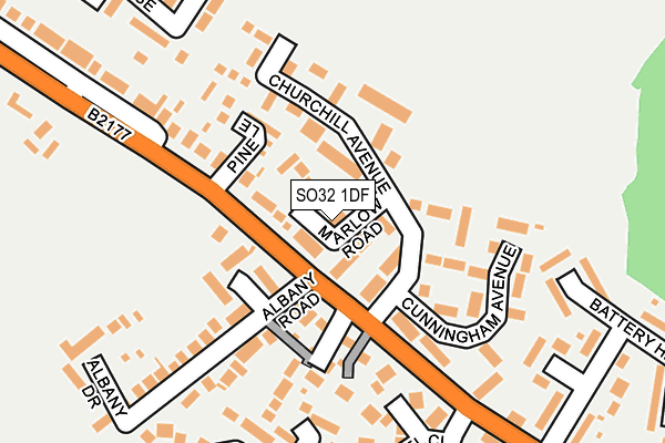 SO32 1DF map - OS OpenMap – Local (Ordnance Survey)