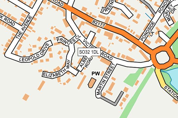 SO32 1DL map - OS OpenMap – Local (Ordnance Survey)