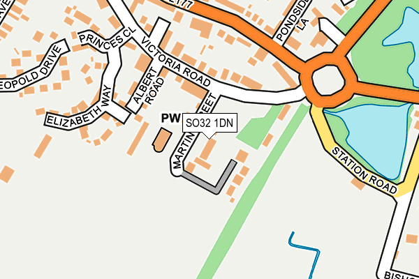 SO32 1DN map - OS OpenMap – Local (Ordnance Survey)