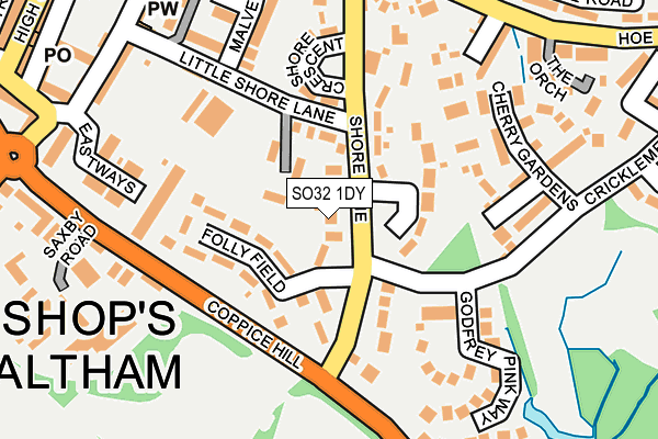 SO32 1DY map - OS OpenMap – Local (Ordnance Survey)