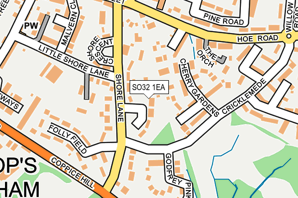 SO32 1EA map - OS OpenMap – Local (Ordnance Survey)