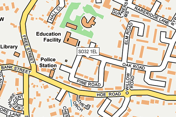 SO32 1EL map - OS OpenMap – Local (Ordnance Survey)