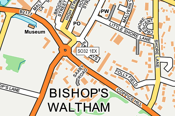 SO32 1EX map - OS OpenMap – Local (Ordnance Survey)