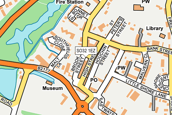 SO32 1EZ map - OS OpenMap – Local (Ordnance Survey)