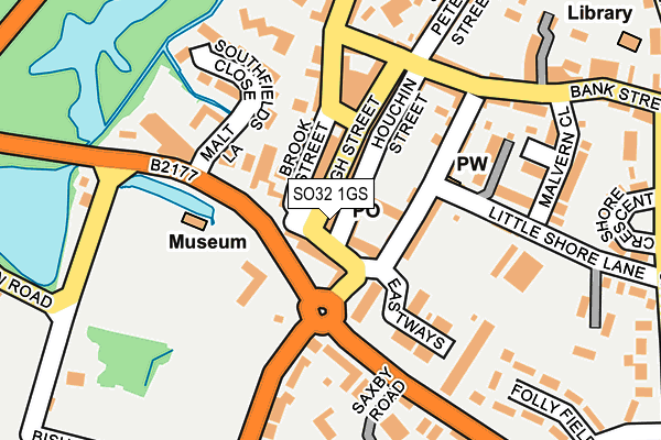 SO32 1GS map - OS OpenMap – Local (Ordnance Survey)