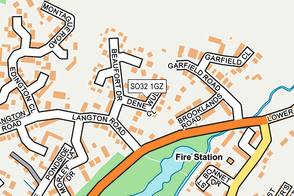 SO32 1GZ map - OS OpenMap – Local (Ordnance Survey)