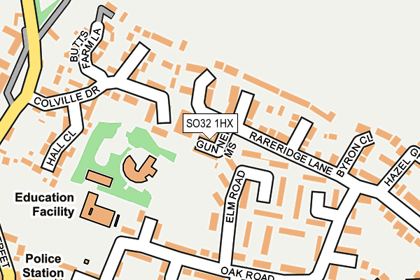 SO32 1HX map - OS OpenMap – Local (Ordnance Survey)