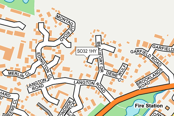 SO32 1HY map - OS OpenMap – Local (Ordnance Survey)