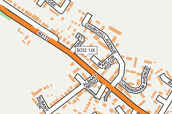 SO32 1JX map - OS OpenMap – Local (Ordnance Survey)