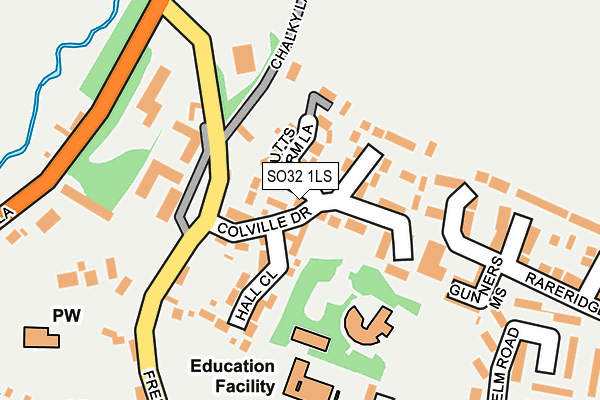 SO32 1LS map - OS OpenMap – Local (Ordnance Survey)