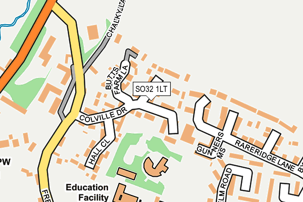 SO32 1LT map - OS OpenMap – Local (Ordnance Survey)