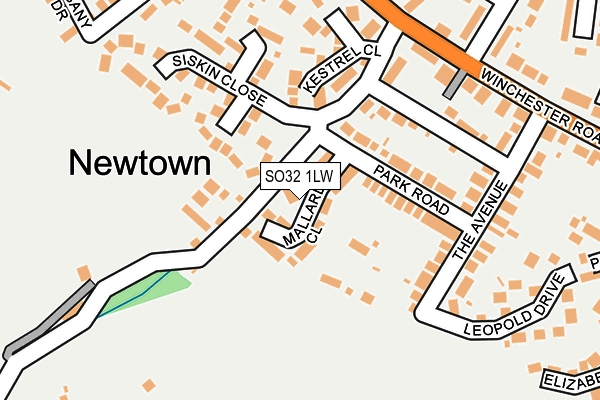 SO32 1LW map - OS OpenMap – Local (Ordnance Survey)