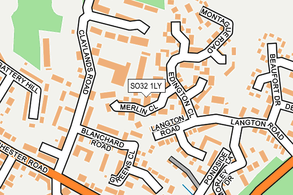 SO32 1LY map - OS OpenMap – Local (Ordnance Survey)