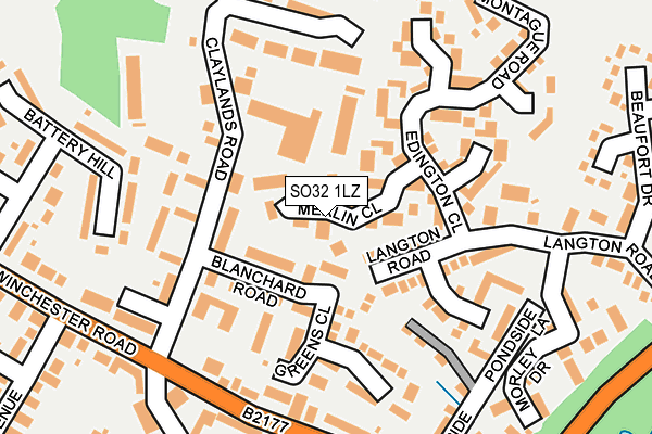 SO32 1LZ map - OS OpenMap – Local (Ordnance Survey)